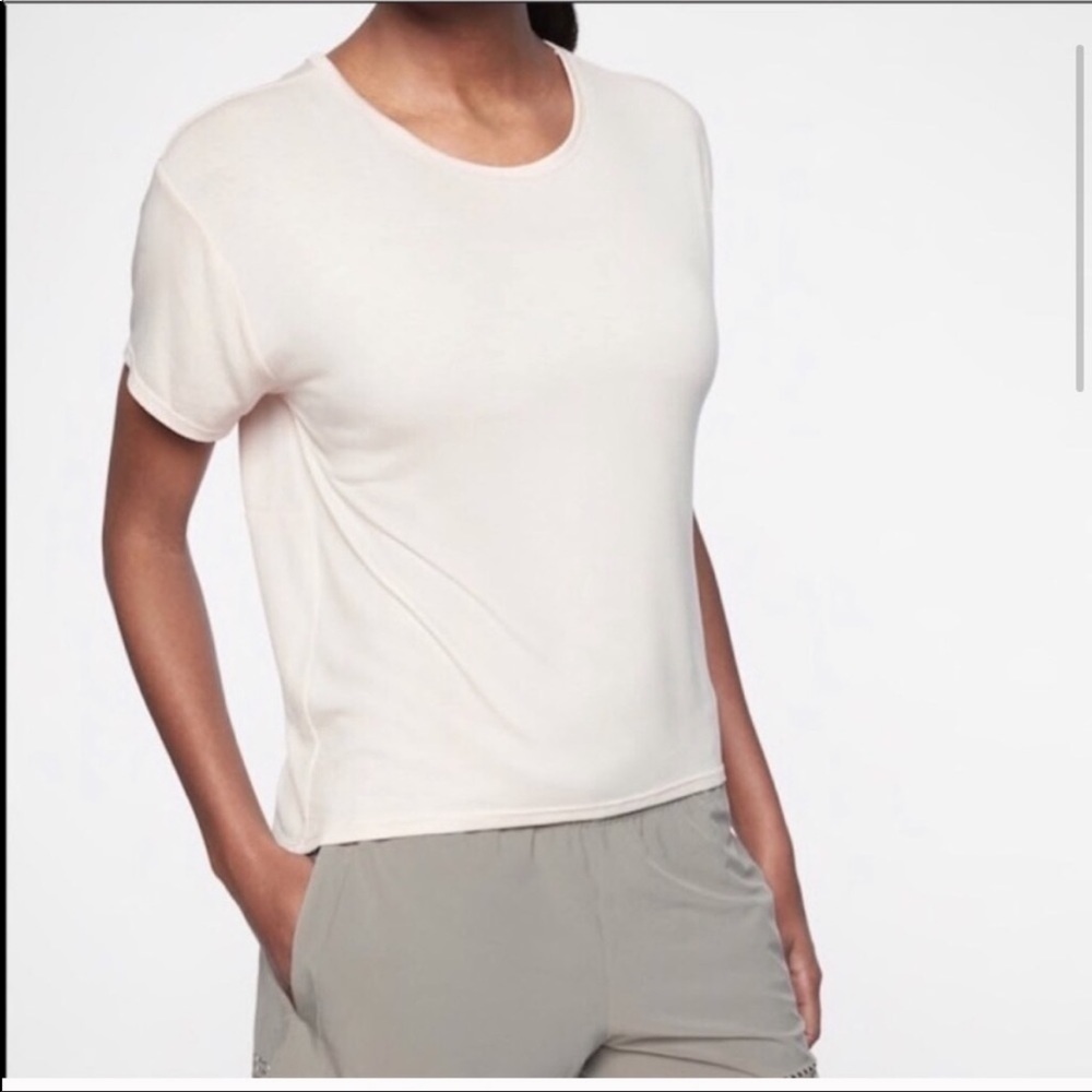 Athleta Cloudlight Open Back White Tee Athleisure